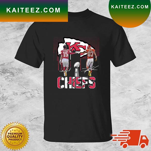 NFL Kansas City Chiefs Mahomes And Kelce Signatures T-shirt - Kaiteez