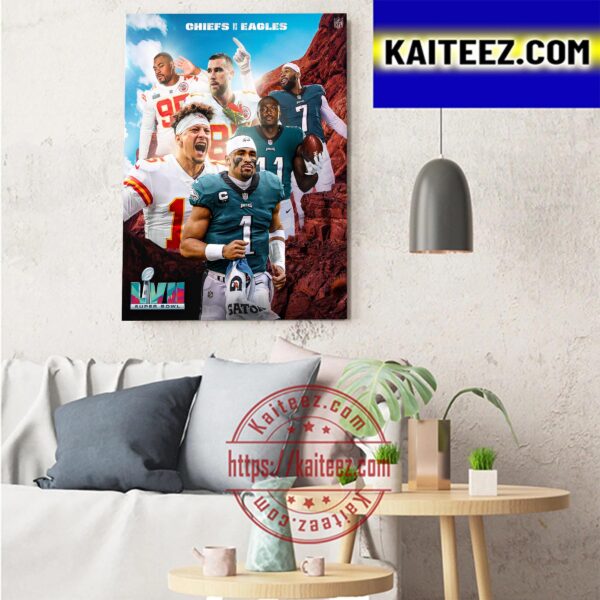 NFL Super Bowl LVII 2023 Kansas City Chiefs Vs Philadelphia Eagles Art Decor Poster Canvas