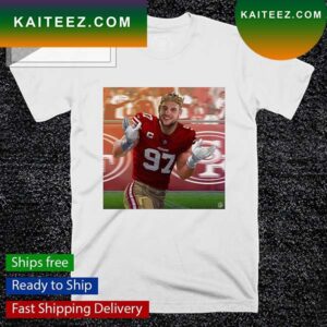 Nick Bosa winning the DPOY poster T-shirt