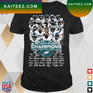 Official 2022 Nfc East Champions Philadelphia Eagles Signatures T-Shirt