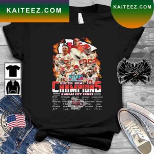 Official Kansas City Chiefs 2023 Super Bowl LVII Champions Signatures T-shirt