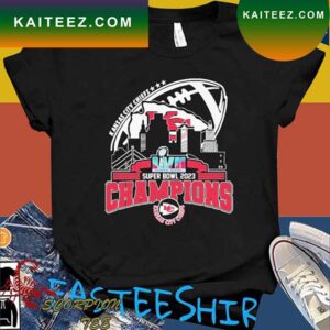 Official Kansas city Chiefs skyline super bowl lviI 2023 champions T-shirts