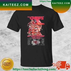 Official The Chiefs team 62nd anniversary 1960-2022 signatures thank T-shirt