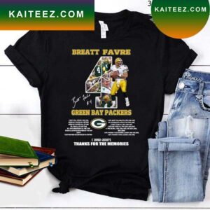 Official brett favre 1992 2007 green bay packers thanks for the memories T-shirt