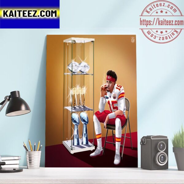 Patrick Mahomes 2X Super Bowl MVP And Kansas City Chiefs Champions Super Bowl LVII Champions Art Decor Poster Canvas