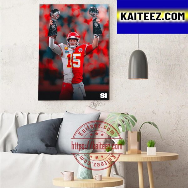 Patrick Mahomes And Kansas City Chiefs Are Super Bowl LVII Champions Art Decor Poster Canvas