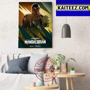 Pedro Pascal As The Mandalorian With Grogu In Star Wars The Mandalorian Art Decor Poster Canvas