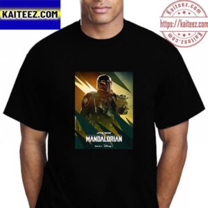 Pedro Pascal As The Mandalorian With Grogu In Star Wars The Mandalorian Vintage T-Shirt