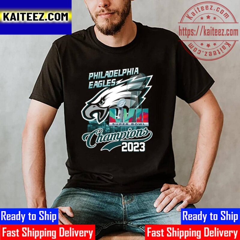 Philadelphia Eagles Champions 2023 Super Bowl LVII Champions Vintage T