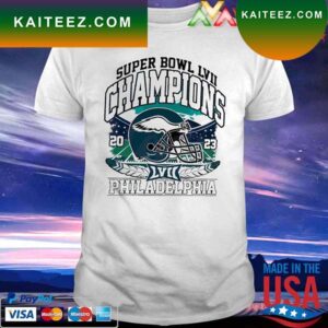 Philadelphia Eagles Champions Super Bowl 2023 helmet T-shirt