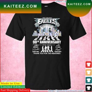 Philadelphia Eagles Fly Eagles Fly Abbey Road 90th Anniversary 1933-2023 Thank You For The Memories Signatures T-Shirt