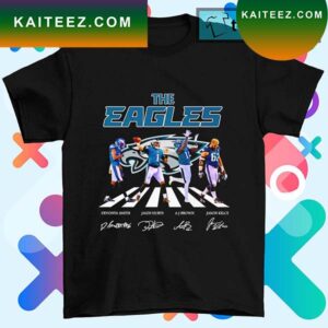 Philadelphia Eagles Jason Kelce DeVonta Smith Jalen Hurts A. J. Brown Abbey Road signatures T-shirt