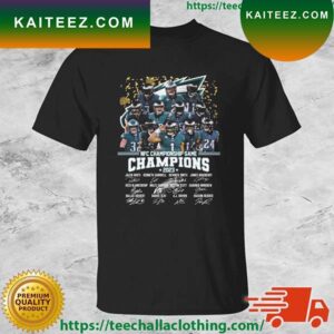 Philadelphia Eagles NFC Championship Game Champions 2023 Signatures T-shirt