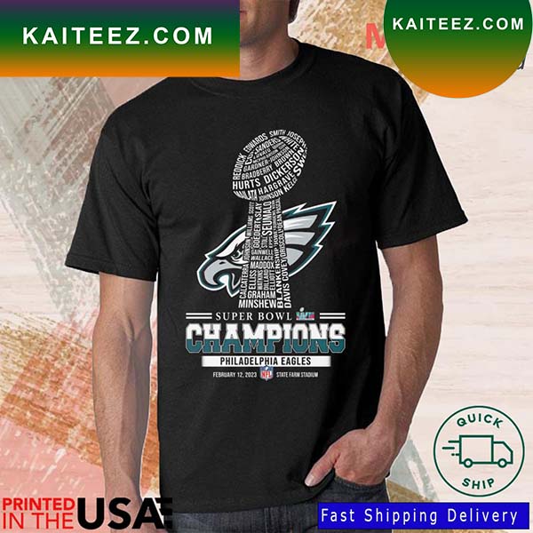 Philadelphia Eagles Player Super Bowl LVI Champions 2023 T-shirt - Kaiteez
