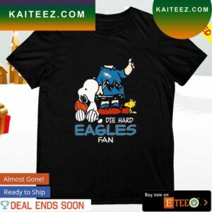 Philadelphia Eagles Snoopy and Charlie Brown the die hard Eagles fans T-shirt