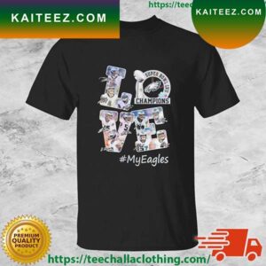 Philadelphia Eagles Super Bowl LVII Champions Love My Eagles Signatures T-shirt