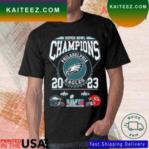 Philadelphia Eagles Vs Kansas City Chiefs 2018-2023 Super Bowl Champions 2023 T-shirt