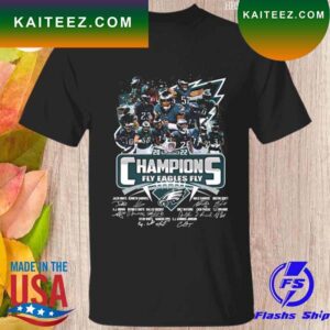 Philadelphia eagles 2022 champions fly eagle fly signatures 2023 T-shirt