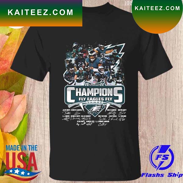Philadelphia eagles 2022 champions fly eagle fly signatures 2023 T 