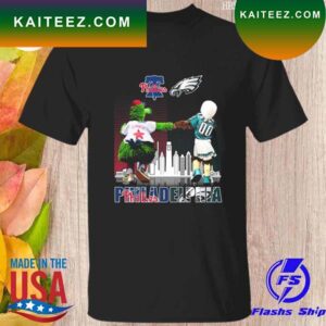 Philadelphia eagles and philadelphia phillies mascot signatures T-shirt