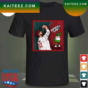 Philadelphia phillies Jason Kelce and Mascots brotherly love print T-shirt