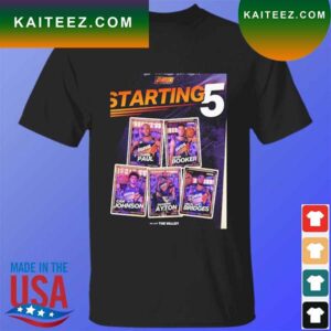 Phoenix Suns Starting 5 Paul Booker Johnson Ayton Bridges T-shirt