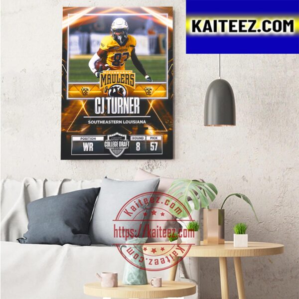 Pittsburgh Maulers In The 2023 USFL College Draft Select CJ Turner Art Decor Poster Canvas