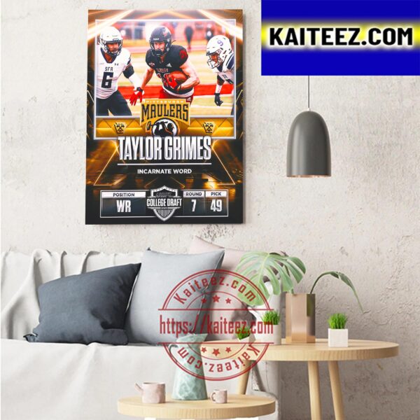 Pittsburgh Maulers In The 2023 USFL College Draft Select Taylor Grimes Art Decor Poster Canvas