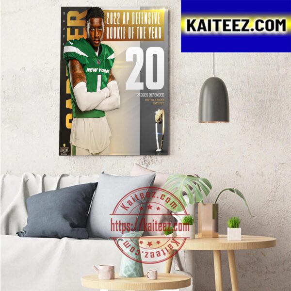 Sauce Gardner Is 2022 NFL Offensive Rookie Of The Year Art Decor Poster Canvas