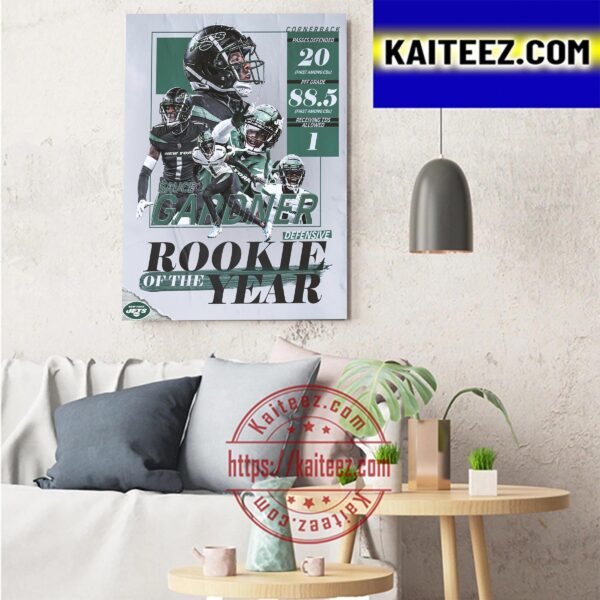 Sauce Gardner Is The 2022 NFL Defensive Rookie Of The Year Art Decor Poster Canvas