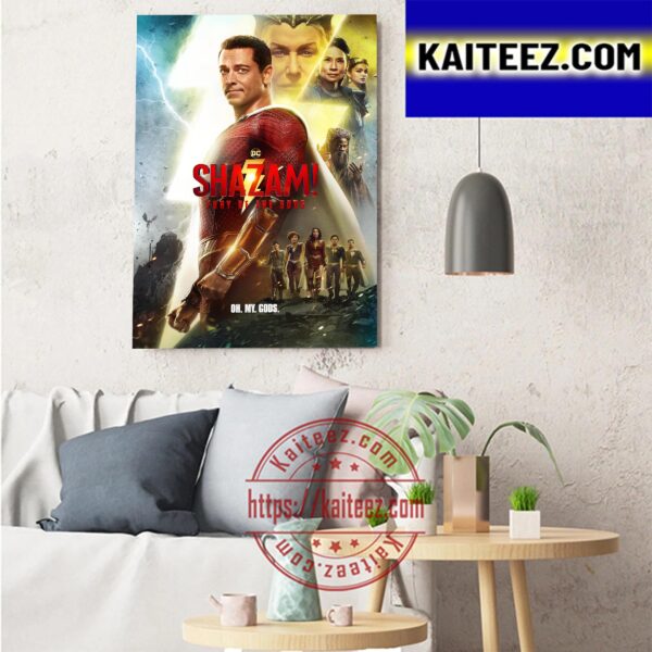 Shazam Fury Of The Gods Official Poster Art Decor Poster Canvas
