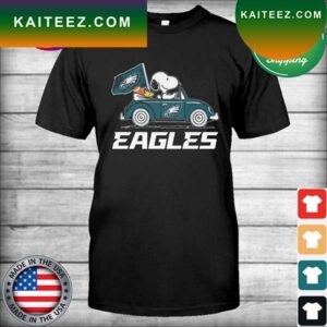 Snoopy and Woodstock Driver Car Philadelphia Eagles AFC Champion 2023 T-shirt