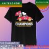 Snoopy and Woodstock driver Car Super Bowl LVII Champions Kansas City Chiefs T-shirt