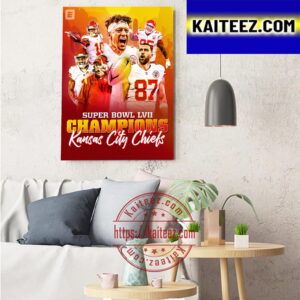 Super Bowl LVII Champions Are Kansas City Chiefs Champions Art Decor Poster Canvas