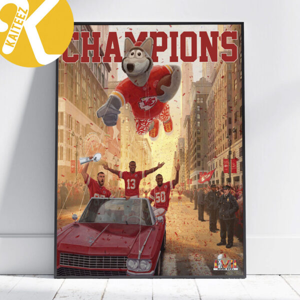 Super Bowl LVII Champions Kansas City Chieft Poster Canvas