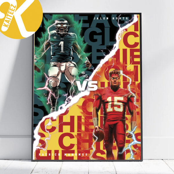 Super Bowl LVII Jalen Hurts VS Patrick Mahomes Poster Canvas