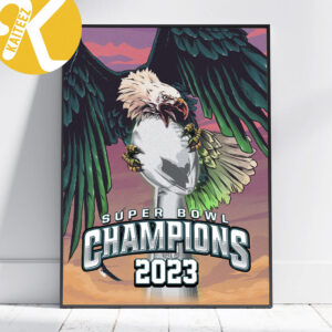 Super Bowl LVII Philadelphia Eagels Champions 2023 Poster Canvas