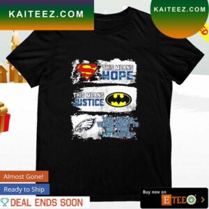 Superman Batman Philadelphia Eagles mean kick your ass T-shirt