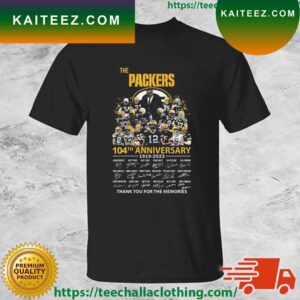 The Green Bay Packers 104th Anniversary 1919-2023 Thank You For The Memories Signatures T-shirt