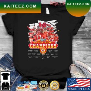 The Kansas City Chiefs 2023 LVII Super Bowl Champions Signatures T-shirt