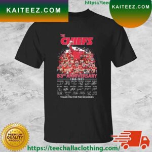 The Kansas City Chiefs 63rd Anniversary 1960-2023 Thank You For The Memories Signatures T-shirt