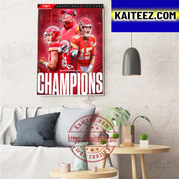 The Kansas City Chiefs Are Super Bowl LVII Champions Art Decor Poster Canvas