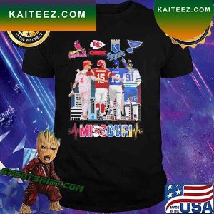 The Missouri Sport Teams Cardinals Chiefs Royals And Blue signatures T-Shirt