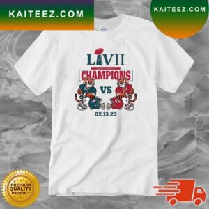 Tigers Kansas City Chiefs Vs Philadelphia Eagles 2023 LVII Super Bowl Champions T-shirt