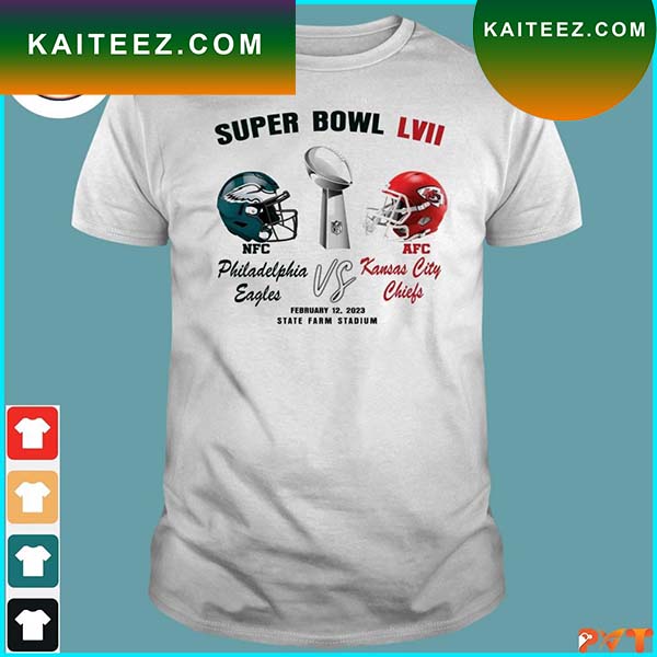 NFL Super Bowl 2023 Between Philadelphia Eagles And Kansas City Chiefs  matchup T-shirt - Kaiteez