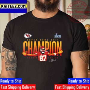 Travis Kelce Kansas City Chiefs Super Bowl LVII Champions Signature Vintage T-Shirt