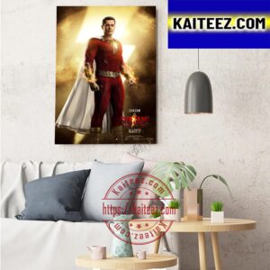 Zachery Levi As Shazam In Shazam Fury Of The Gods Art Decor Poster Canvas