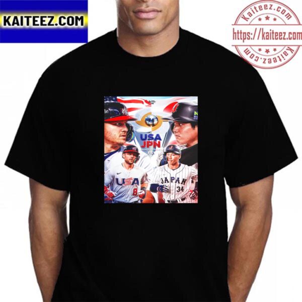 2023 World Baseball Classic The Championship Is Set Team USA Vs Team Japan Vintage T-Shirt