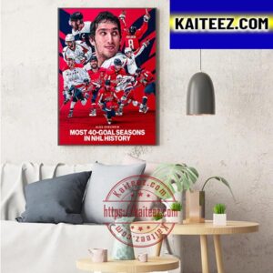 Alex Ovechkin Most 40-Goal Seasons In NHL History Art Decor Poster Canvas