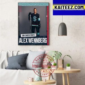 Alex Wennberg 300 Career NHL Points With Seattle Kraken Art Decor Poster Canvas